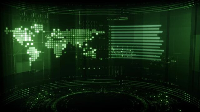 Futuristic global financial data visualization, world map and digital globe with candlestick chart, stock trading analytics, forex market dashboard, fintech infographic, big data interface