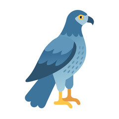 Obraz premium Stylized blue hawk vector image illustration on black background