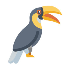 Naklejka premium Flat vector illustration of a colorful toucan on black