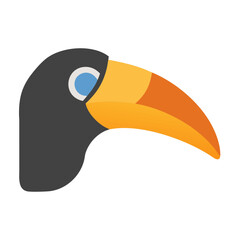 Naklejka premium Flat graphic of toucan head with stylized beak