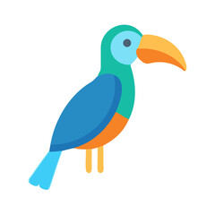Naklejka premium Simple Flat Graphic Illustration of a Colorful Cartoon Toucan