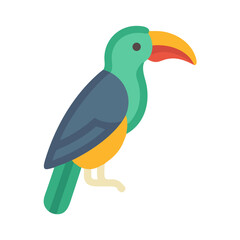 Naklejka premium Colorful Toucan Bird Illustration on Black Background Design Element