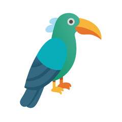 Naklejka premium Stylized toucan bird illustration with graphic flat design on black