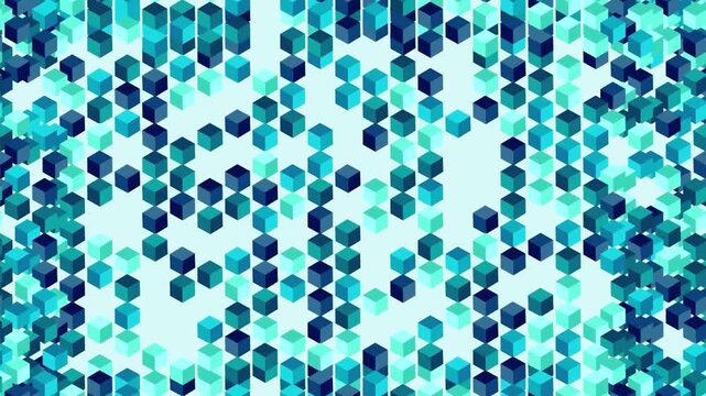 Blue hexagon cubes seamless pattern animation background high resolution video geometric pattern cube grid abstract design digital art isometric blocks