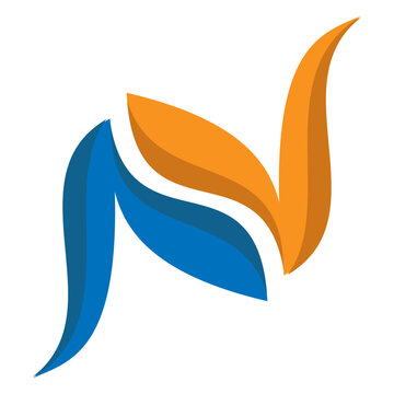 N letter logo design brand