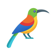 Naklejka premium Stylized flat vector illustration of a colorful toucan