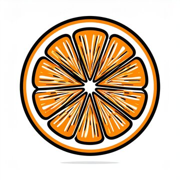 Vibrant Orange Slice Flat Design Vector Illustration.
