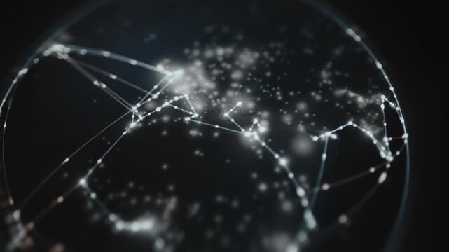 African And Eurasian Network Connections Glow Across Globe
