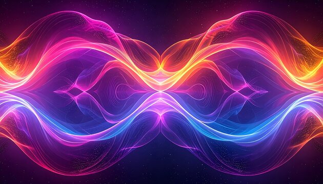 Abstract digital art of swirling plasma energy waves.