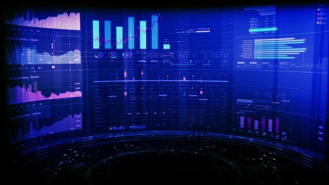 Futuristic global financial data visualization, world map and digital globe with candlestick chart, stock trading analytics, forex market dashboard, fintech infographic, big data interface