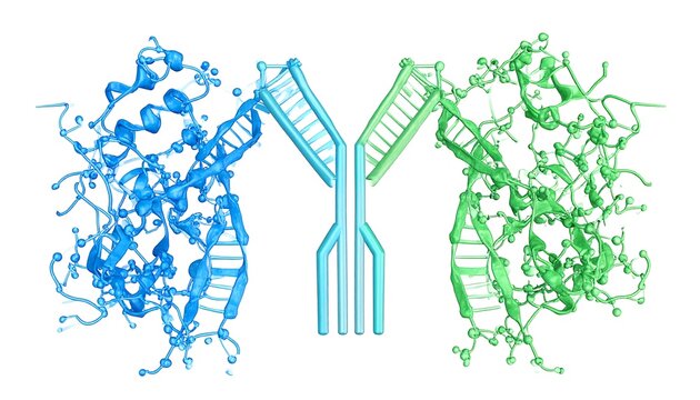 Abstract blue and green geometric wireframe mesh design.