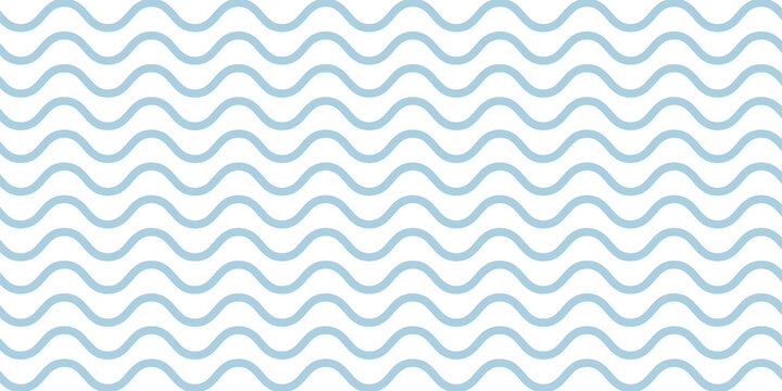 Seamless Wave Pattern, Hand drawn water sea vector background. Wavy beach print, curly grunge paint lines,