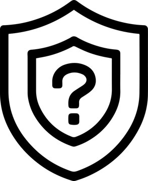 Cybersecurity shield with inner shield and question mark icon vector design