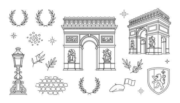Oyster seafood line art vector set featuring raw shells shucking knife mesh glove lemon and ice cube elements