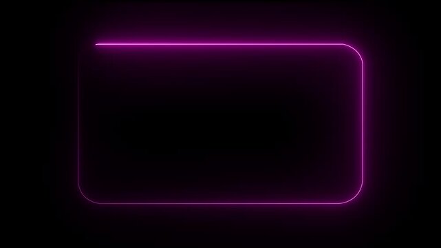 quotes neon frame frame border animated frame border place adverbs. neon template animation on black background. 4k animation video.