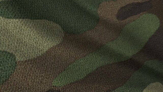 Military Camouflage Fabric Texture Close Up Macro View.