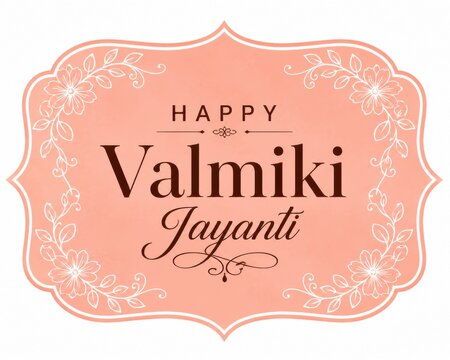 Happy valmiki jayanti greeting card design with vintage frame border