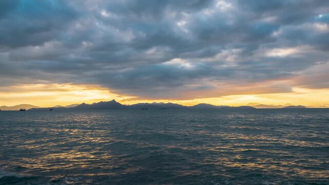 Sunset coastal scenery of Yougan Bay, Shenzhen, Guangdong