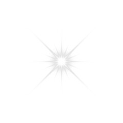 Fototapeta premium Bright White Starburst Light with Long Sharp Rays Isolated on Transparent Background