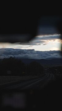 thick clouds during blue hour