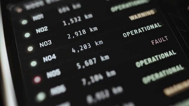 Cable Node Table Tracks Status Across 7304 Kilometers