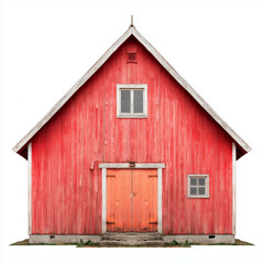 Naklejka premium Red Wooden Country House Home