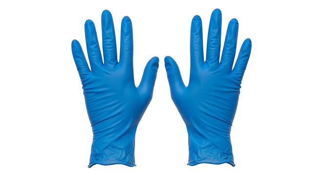 Blue disposable nitrile gloves ready for use
