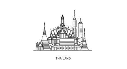 Fototapeta premium Bangkok Skyline - Famous Thai Landmarks, Architecture, Cityscape