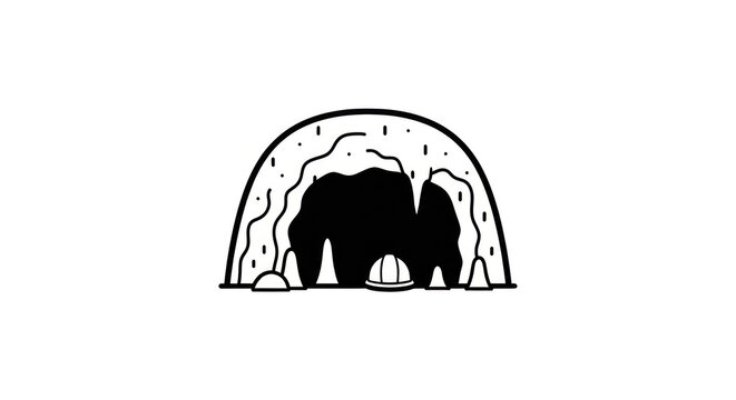 Mammoth Silhouette Ice Age Illustration.