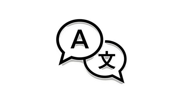 Original name(s): Language translation icon featuring overlapping speech bubbles with alphabet letter A and asian kanji character vector illustration.svg