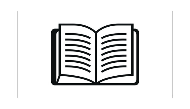  Original name(s): Open textbook icon showing readable printed lines simple minimalist bold black outline dictionary library literature vector illustrationKeywords.svg