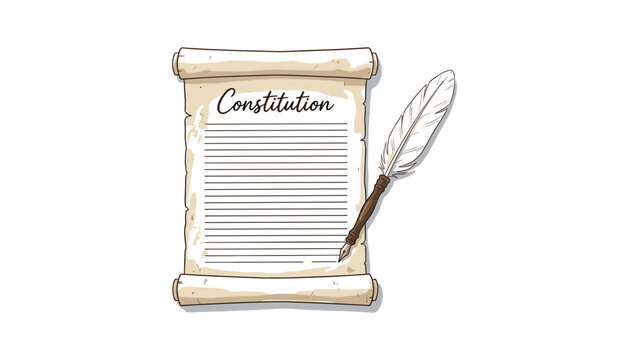  Original name(s): Vintage constitution parchment scroll document with ancient feather quill pen hand drawn sketch outline vector illustration.svg