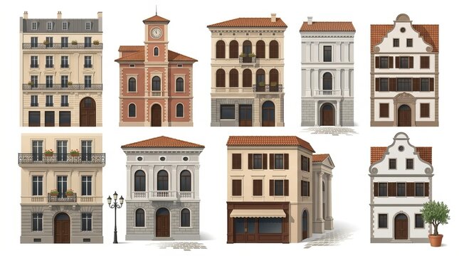 Illustrated Collection of Historic European Buildings.