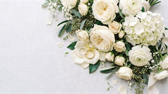 Elegant wedding floral arrangement a delicate backdrop for cherished moments and lasting memories