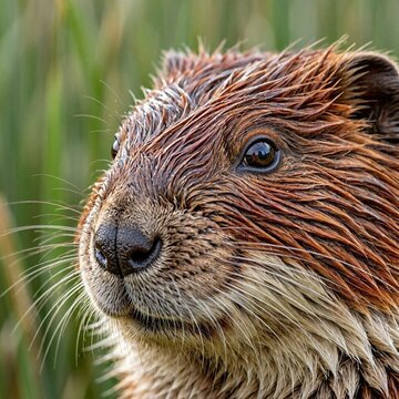 otter in the water