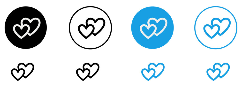 double heart favorite icon collection set