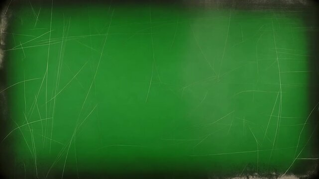 A green chalkboard background with visible scratches and a textured border.