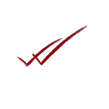 Hand drawn red double check mark symbol sketched with crayon