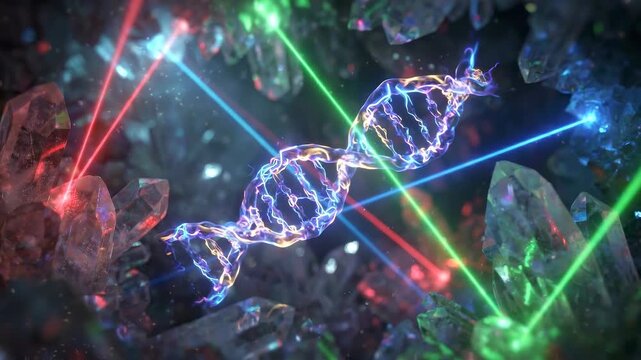 Liquid Plasma DNA Strand Crystalline Cavern Abstract Setting Tilt-shift