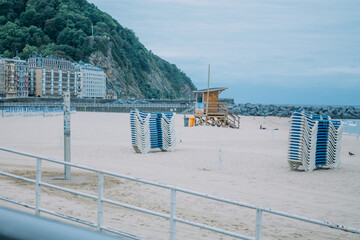 Fototapeta premium Zurriola beach in San Sebastian Spain