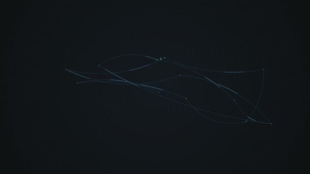Icy Blue Global Network Orbiting Dotted World Map Seamless Loop