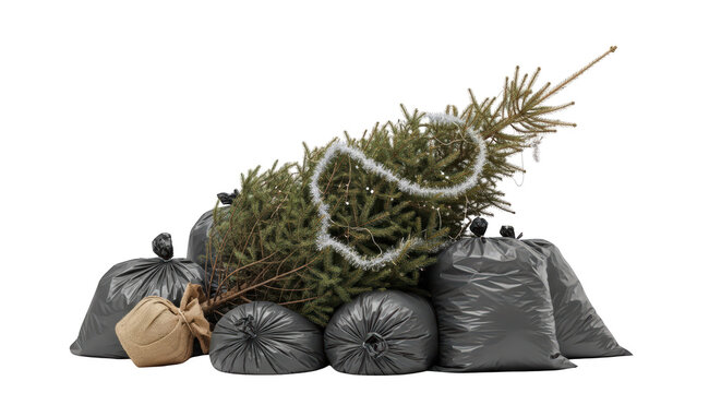 Christmas tree in a bag.