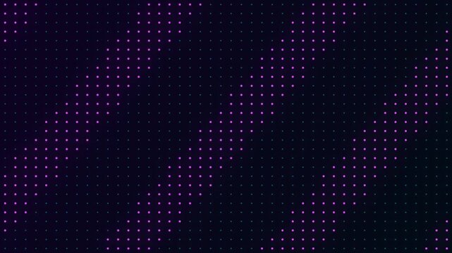 Glowing pink dots forming a modern digital matrix grid pattern on dark background