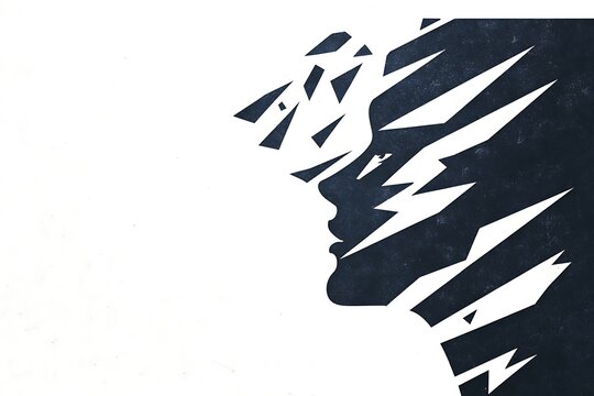 Abstract profile in black and white