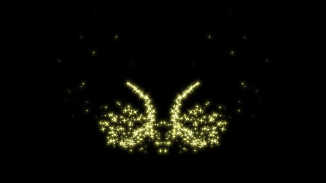 2d glitter stars line animation with glowing doodle stars, blinking cartoon shine stars, glowing light effect,  twinkling glitter star. loop animation overlay on black screen. 4k video