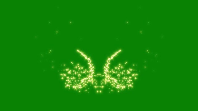 2d glitter stars line animation with glowing doodle stars, blinking cartoon shine stars, glowing light effect,  twinkling glitter star. loop animation overlay on green screen. 4k video