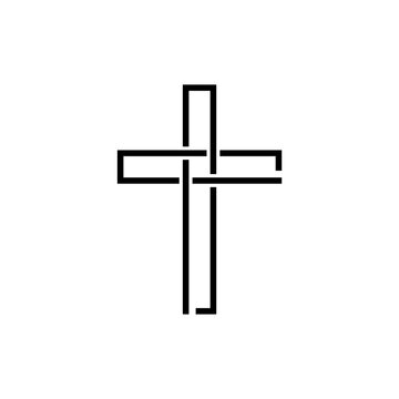 Christian cross sign icon isolated on white background