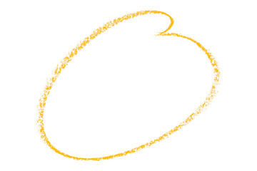 Fototapeta premium The circle highlighted with a yellow colored pencil is isolated on a transparent background.