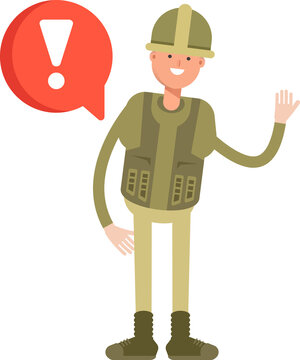 Soldier Character and Error Sign
