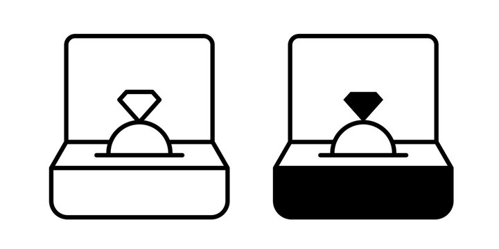 Ring box icon simple logos series